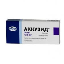 АККУЗИД 20мг+12,5мг N30 таб. покрытые пленочной оболочкой Pfizer Manufacturing Deutschland