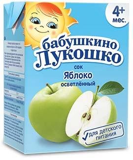 БАБУШКИНО ЛУКОШКО 200мл сок тетра-пак Комплекс Агро ООО Россия Яблоко 3+ осветленный