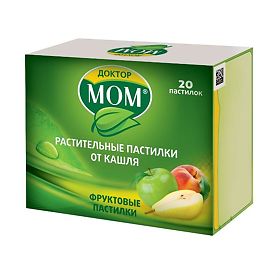 ДОКТОР МОМ РАСТИТЕЛЬНЫЕ ПАСТИЛКИ ОТ КАШЛЯ N20 Фрукты Юник Фармасьютикал