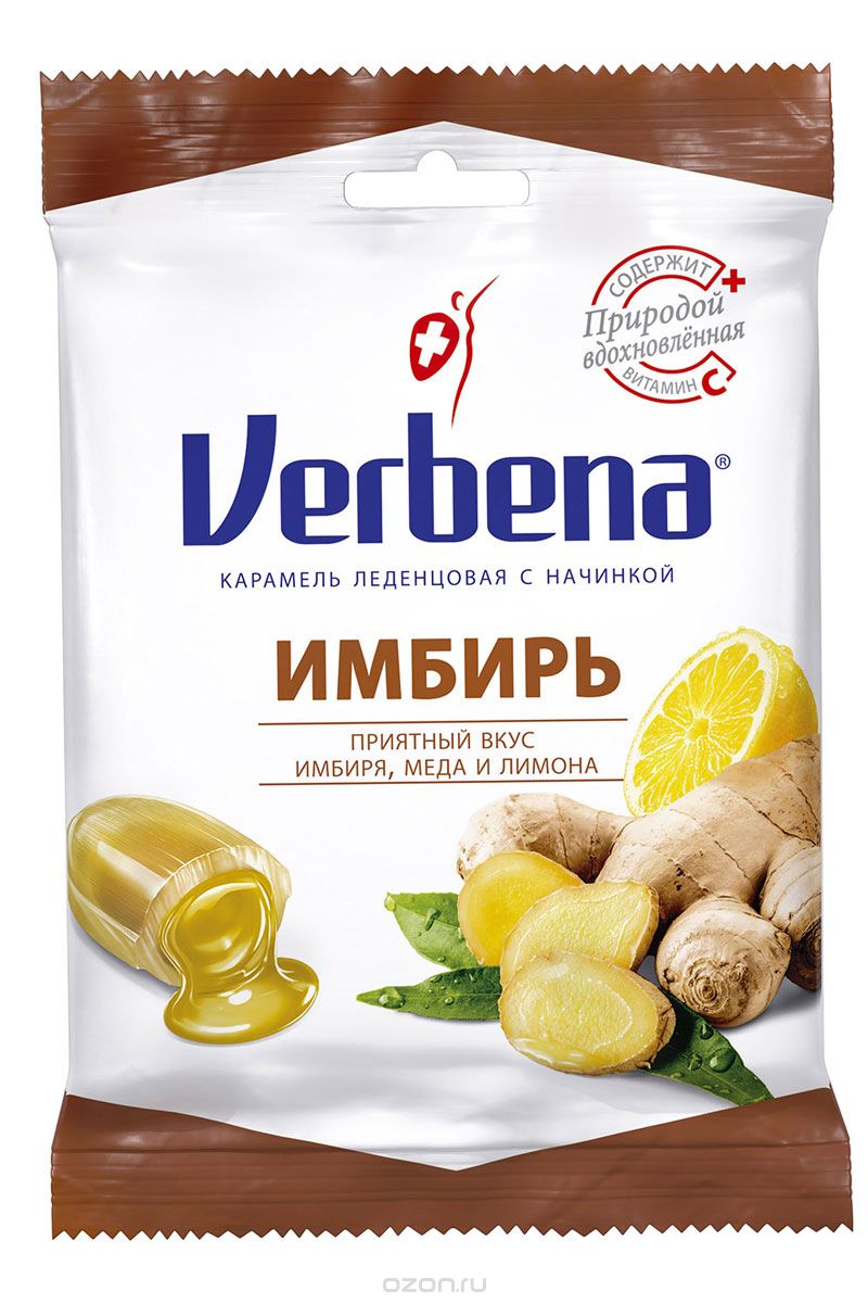 ВЕРБЕНА леденцовая карамель с начинкой Имбирь 60г I D C Holding 