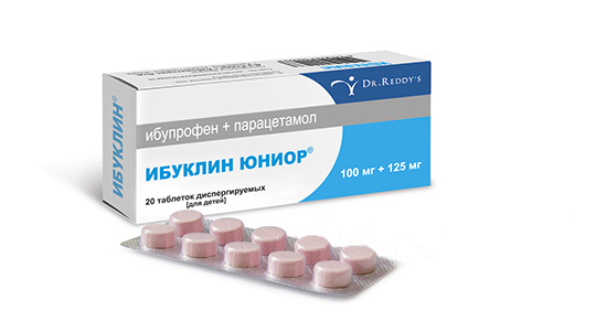 ИБУКЛИН ЮНИОР 100мг+125мг N20 таб. диспергируемые д/детей Dr. Reddy.s Laboratories Ltd.