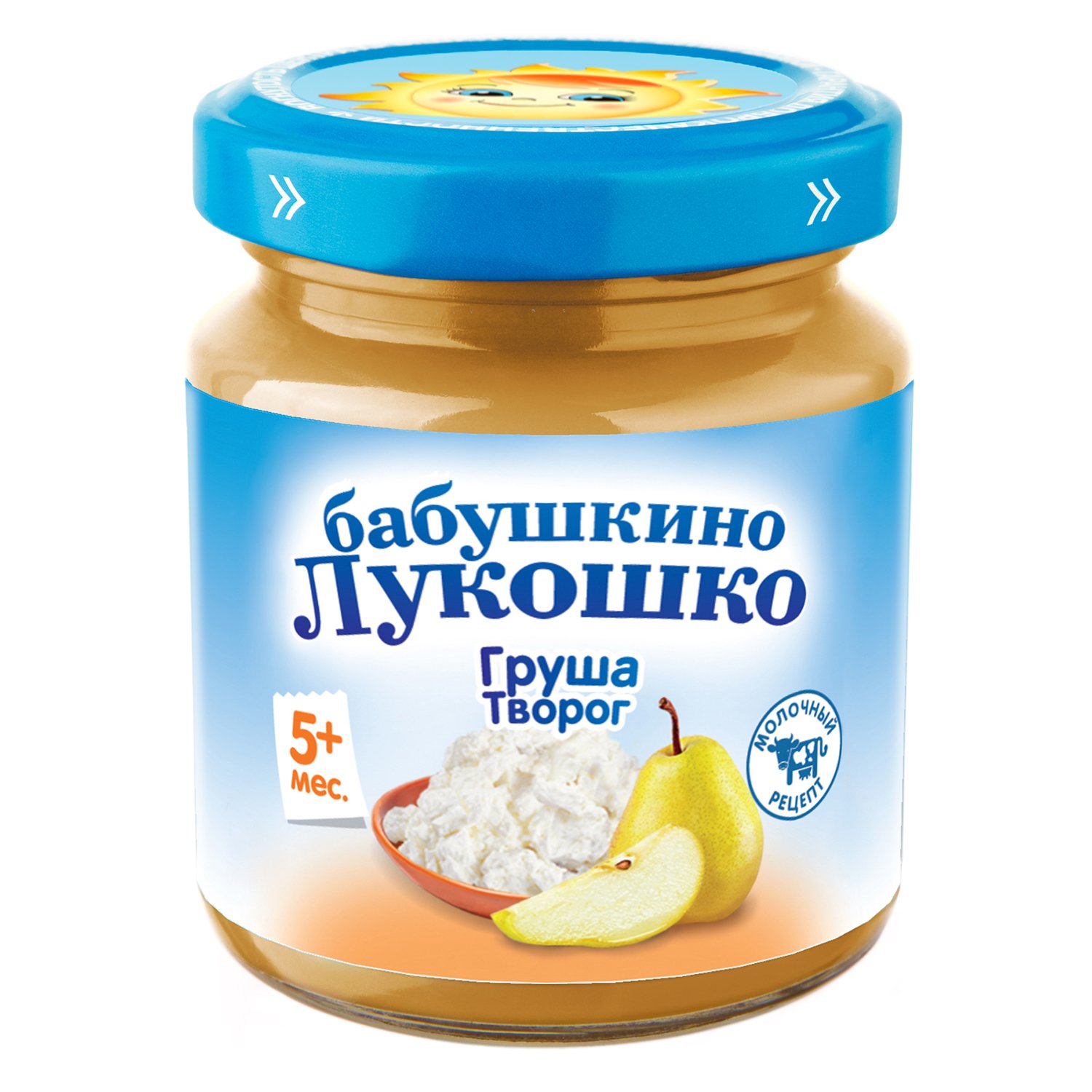БАБУШКИНО ЛУКОШКО пюре Груша/Творог 5+ 100г Фаустово Завод детского питания