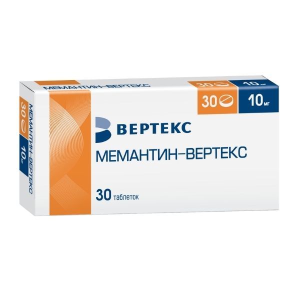 МЕМАНТИН-ВЕРТЕКС 10мг N30 таб. покрытые пленочной оболочкой Вертекс АО