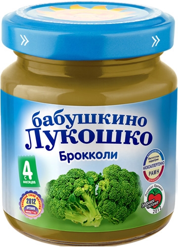 БАБУШКИНО ЛУКОШКО пюре Брокколи 4+ 100г Фаустово Завод детского питания