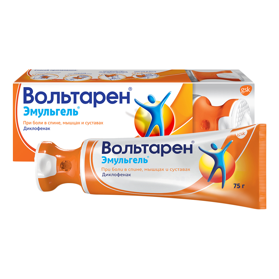 ВОЛЬТАРЕН ЭМУЛЬГЕЛЬ 1% 75г гель д/наружного применения флакон-помпа с пластиковым дозатором Новартис Консьюмер Хелс