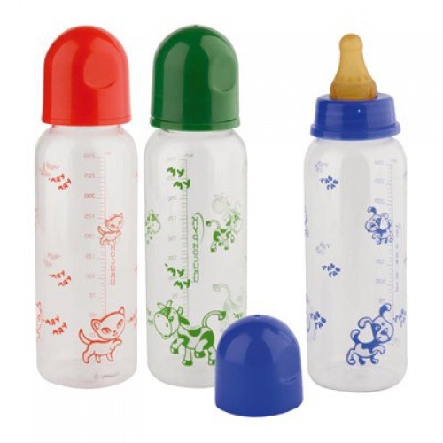 КУРНОСИКИ бутылочка пластиковая с латексной соской 11088 0+ 250мл Мир Детства
