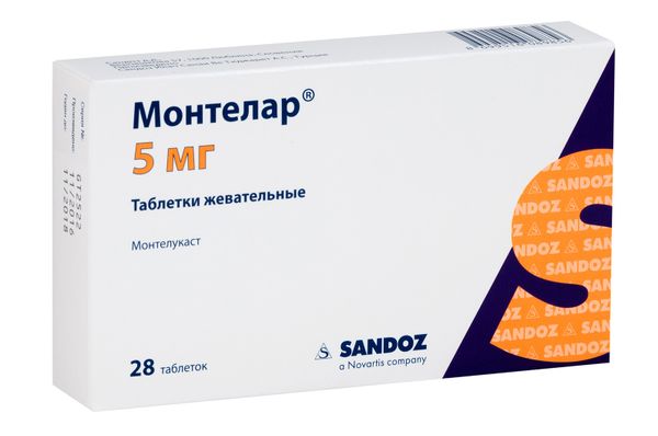 МОНТЕЛАР 5мг N28 таб. жевательные Sandoz Ilac Sanayi ve Ticaret A.S.