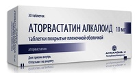 АТОРВАСТАТИН-ТЕВА 10мг N30 таб. покрытые пленочной оболочкой Алкалоид АД Скопье