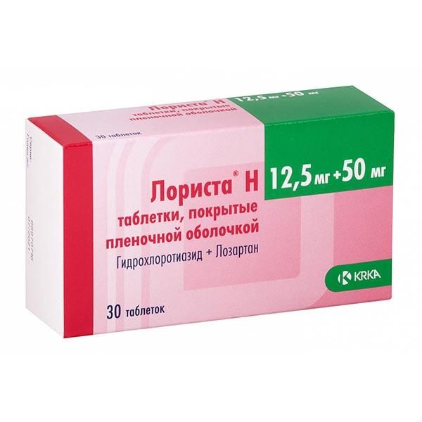 ЛОРИСТА Н 12,5мг+50мг N30 таб. покрытые пленочной оболочкой КРКА, д.д., Ново место АО/КРКА-РУС ООО