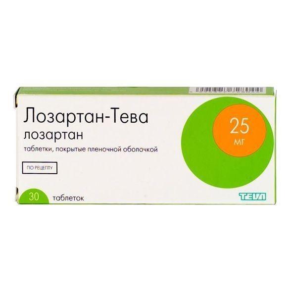 ЛОЗАРТАН-ТЕВА 25мг N30 таб. покрытые пленочной оболочкой Teva Pharmaceutical Works Private Co.