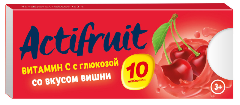 АКТИФРУТ ВИТАМИН С таб. с глюкозой Вишня N10 Тигода-Фарм ООО