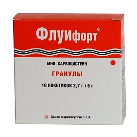 ФЛУИФОРТ 2,7г/5г N10 гранулы Dompe