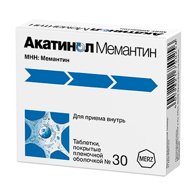 АКАТИНОЛ МЕМАНТИН 10мг N30 таб. покрытые пленочной оболочкой Merz Pharma GmbH and Co. KGaA АКАТИНОЛ МЕМАНТИН 10мг N30 таб. покрытые пленочной оболочкой Merz Pharma GmbH and Co. KGaA