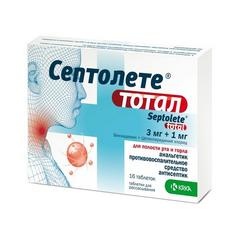 СЕПТОЛЕТЕ ТОТАЛ N16 таб. д/рассасывания Эвкалипт КРКА, д.д., Ново место СЕПТОЛЕТЕ ТОТАЛ N16 таб. д/рассасывания Эвкалипт КРКА, д.д., Ново место