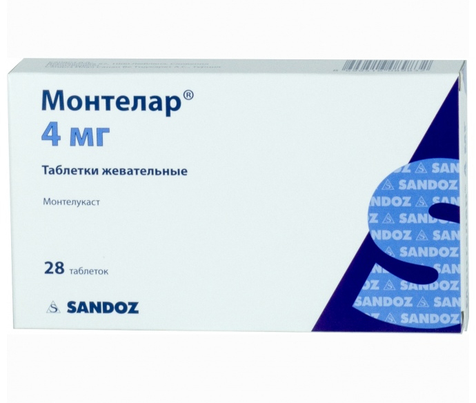 МОНТЕЛАР 4мг N28 таб. жевательные Sandoz Ilac Sanayi ve Ticaret A.S.