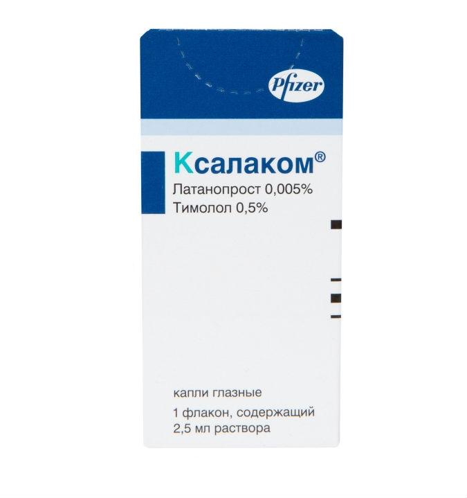 КСАЛАКОМ 0,005%+0,5% 2,5мл капли глазные Pfizer MFG. Belgium N.V.