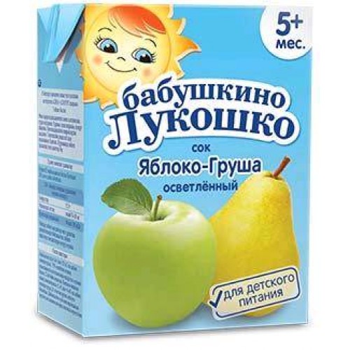 БАБУШКИНО ЛУКОШКО сок Яблоко-груша осветленный  200мл тетрапак