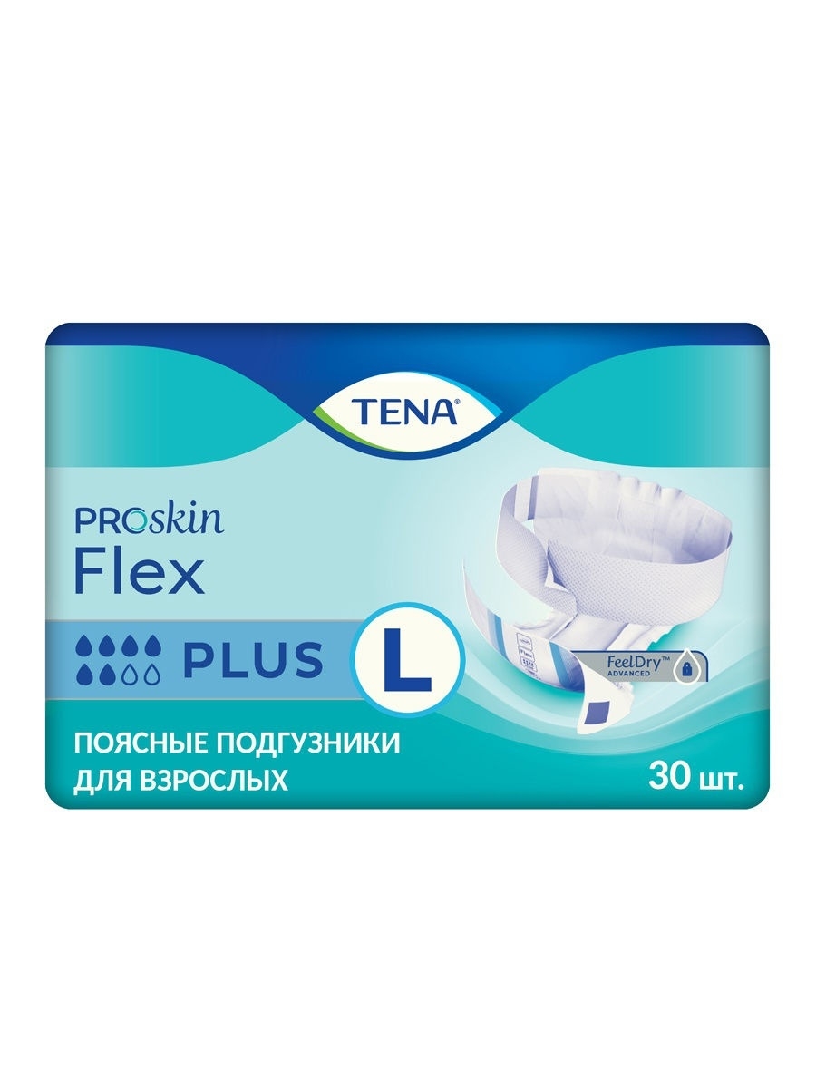 ТЕНА ФЛЕКС СУПЕР подгузники поясные р.L N30 Эссити