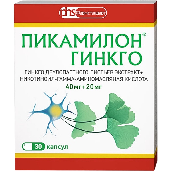 ПИКАМИЛОН ГИНКГО 40мг+20мг N30 капс. Фармстандарт-Лексредства