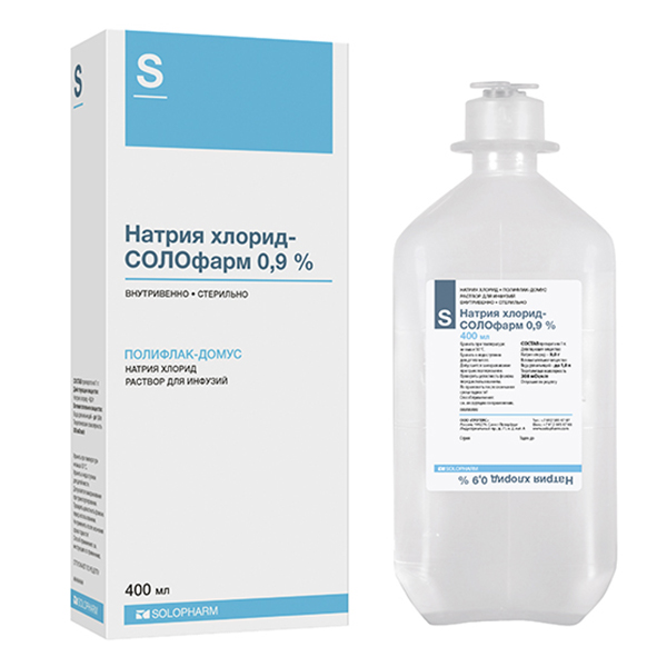 НАТРИЯ ХЛОРИД-СОЛОФАРМ 0,9% 400мл N1 р-р д/инфузий Домус Гротекс