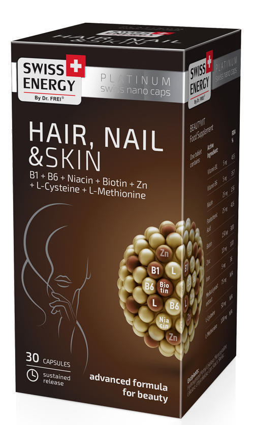 СВИСС ЭНЕРДЖИ ВОЛОСЫ НОГТИ КОЖА капс. с длительным высвобождением действующих веществ N30 Джелпел АГ