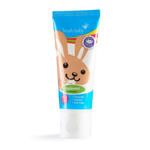 ЗУБНАЯ паста Детская Brush Baby до 3-х лет яблоко/мята, 50мл