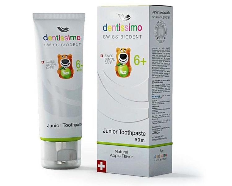 ЗУБНАЯ паста Детская Dentissimo JUNIOR от 6 лет ЯБЛОКО, 50мл (Италия)