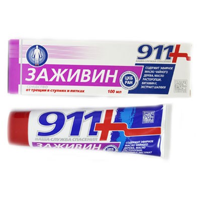 911 ЗАЖИВИН средство д/ног от трещин 100мл Твинс Тэк