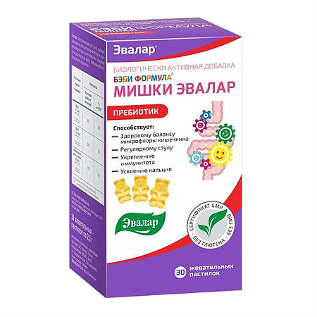 БЭБИ ФОРМУЛА МИШКИ пастилки жевательные Пребиотик N30 Эвалар
