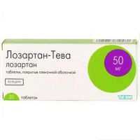 ЛОЗАРТАН-ТЕВА 50мг N30 таб. покрытые пленочной оболочкой Teva Pharmaceutical Works Private Co.