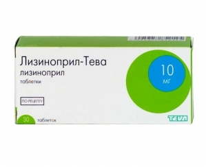 ЛИЗИНОПРИЛ-ТЕВА 10мг N20 таб. Teva Pharmaceutical Works Private Co.