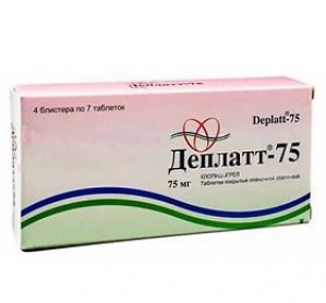 ДЕПЛАТТ-75 75мг N28 таб. покрытые оболочкой Torrent Pharmaceuticals Ltd