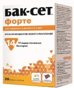 БАК-СЕТ ФОРТЕ капс. 0,21г N20 Probiotics International Ltd.