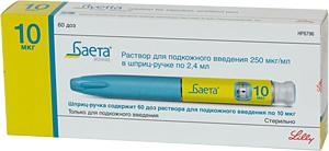 БАЕТА 250мкг/мл 1,2мл N1 р-р д/подкожного введения Astrazeneca